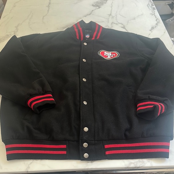 NFL Other - NFL Black and Red Varsity Jacket with Team Logo